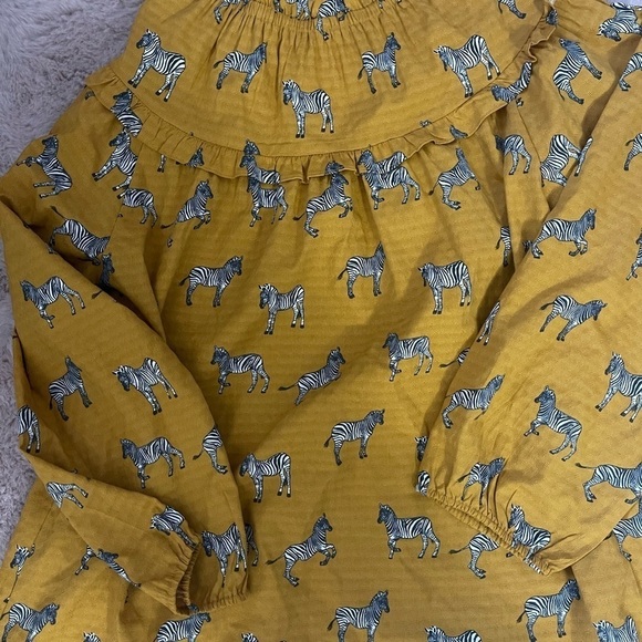 Botique Anthropologie Giraffee Animal Print Blouse Long Sleeve Large Bohemian - Picture 3 of 4